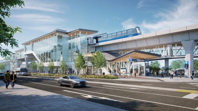 Große Investitionen und Bauprozess am Surrey Langley SkyTrain-Hauptbahnhof - BlauBahn