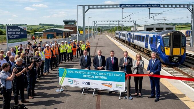Eröffnung der Long Marston Elektrischen Zugteststrecke in England - BlauBahn