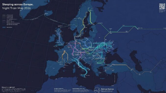 Neue Karte der Europa Nachtzüge 2026 veröffentlicht - BlauBahn