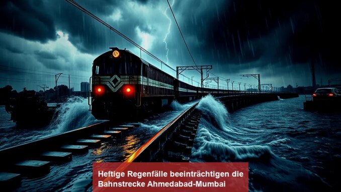 Heftige Regenfälle beeinträchtigen die Bahnstrecke Ahmedabad-Mumbai - BlauBahn