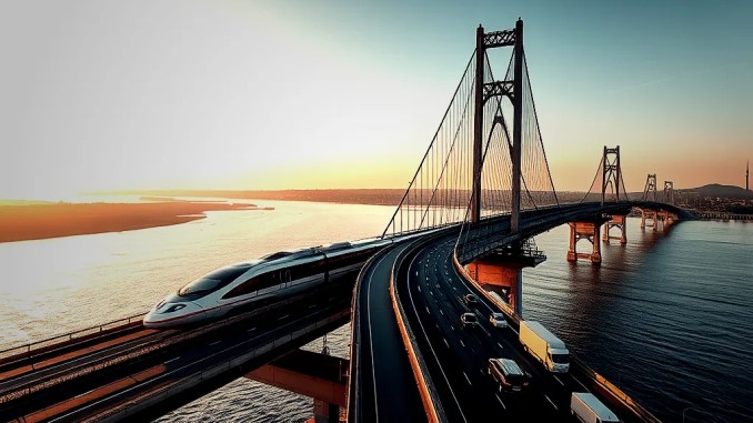 Gigantische Brücke entsteht: Schneller Zug und Autobahn in China gleichzeitig überquert - BlauBahn