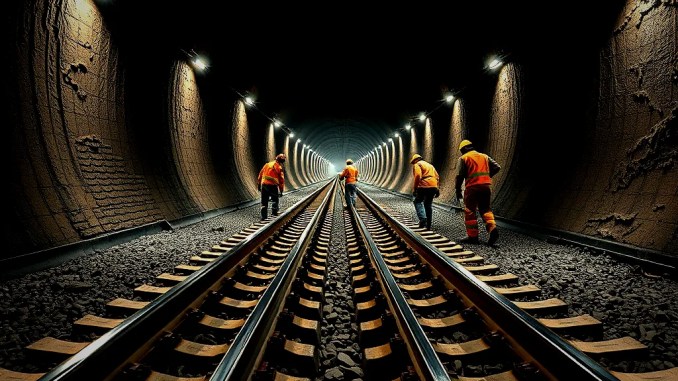 Netzwerk Rail erneuert über 1200 Meter Schienen im Eaves-Tunnel - BlauBahn