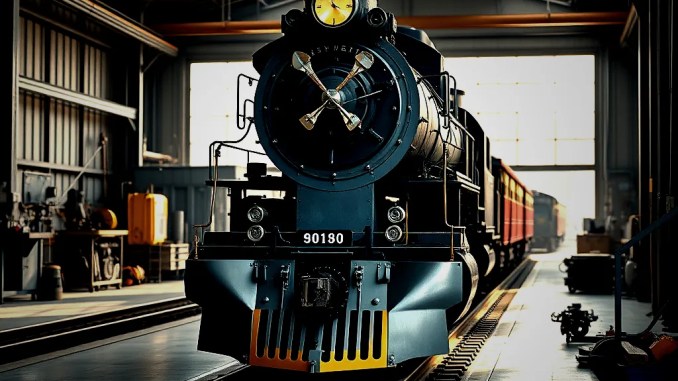 New York Central 3001 Lokomotiv für die Restaurierung angekommen in der Werkstatt - BlauBahn