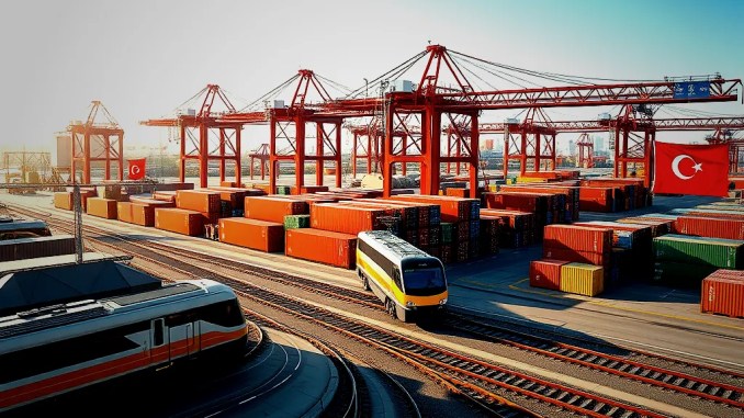 Bedeutung des Railport für die Logistikzusammenarbeit zwischen der Türkei und Deutschland. Dieser Wirtschaftsraum, laut neuesten Berichten das Herzstück der europäischen Industrie und der asiatisch-pazifischen Märkte, wird durch eine Kombination aus modernster Technologie, strategischer Infrastruktu - BlauBahn