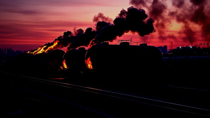 In Russland entgleisen 20 Güterwagen – sieben Tankwagen in Flammen - BlauBahn